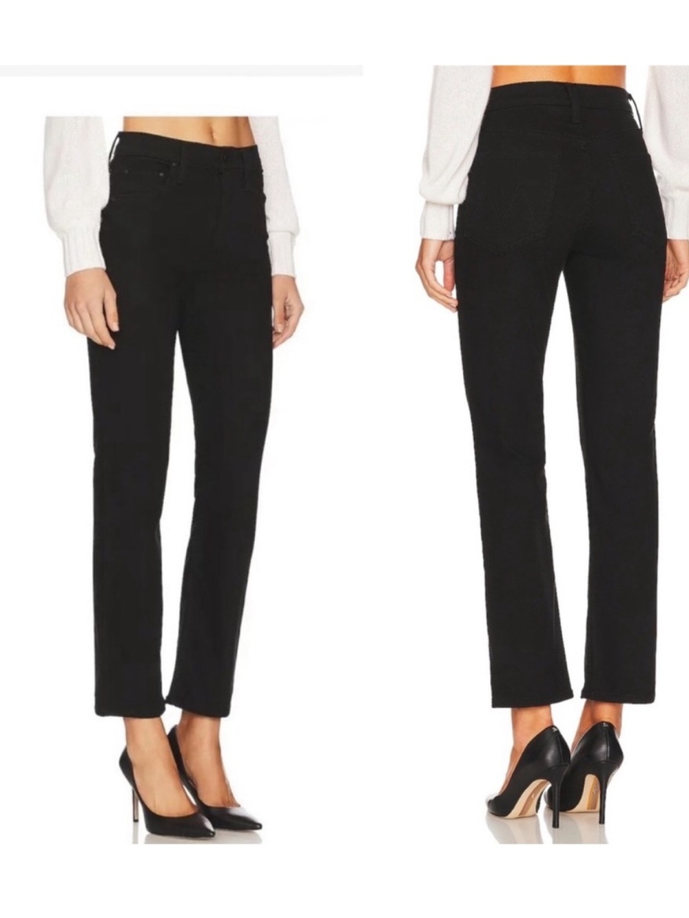 MOTHER Tomcat Ankle Jeans in Lasting Impression Black Sz 28